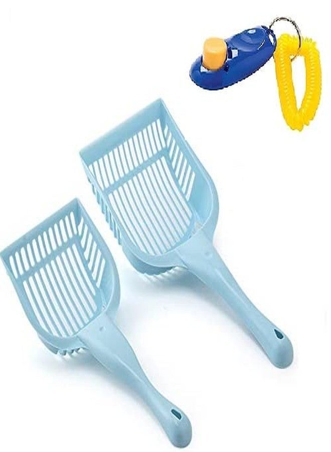 Pet Believe Pack of 2 cat Litter Scooper for Cat | Kitten Color May Vary Free with Dog Training CLICKER - Image 1